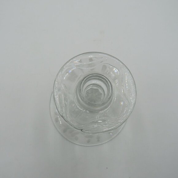 Fostoria 2960 1/2 Coronet Candle Holder 4" Clear Glass Etched Floral Rose Design - Picture 4 of 7
